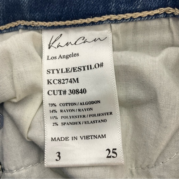 KanCan Estilo Stone Wash Distressed Straight Leg Jeans Five Pocket Zip Front 25 - Picture 2 of 16